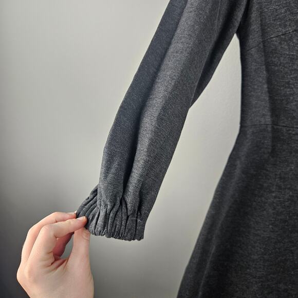 Tibi Charcoal Gray A-Line Puff Sleeve Dress Size 2 - Picture 3 of 8